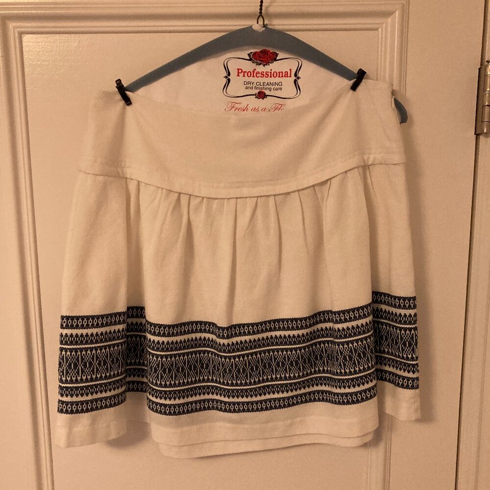 Madewell white and navy skirt 10